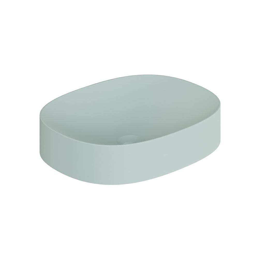 Vado Cameo Cove Blue Mineral Cast Oval Countertop Basin